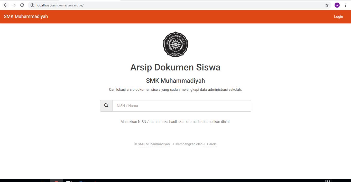 Aplikasi Sederhana Manajemen Arsip Data Siswa CI Web