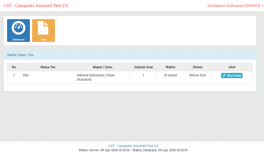Aplikasi Ujian Online Computer Assisted Test (CAT)